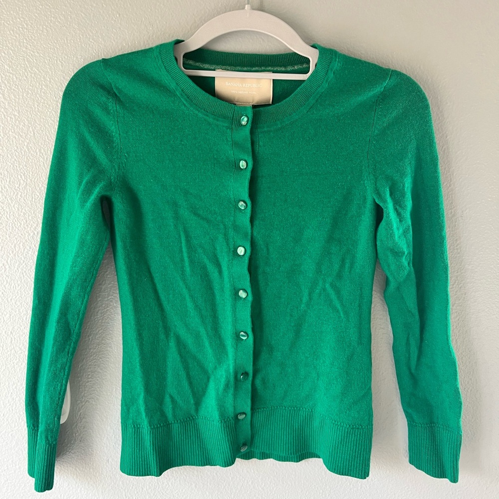 Banana Republic Merino Wool Cardigan | Women’s | Color: Green | Size: XS